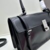PRADA New Arrival 🎉 (All-Leather Series) [Original Order Quality with Matching Store Hardware] Full-Grain Waxed Cowhide