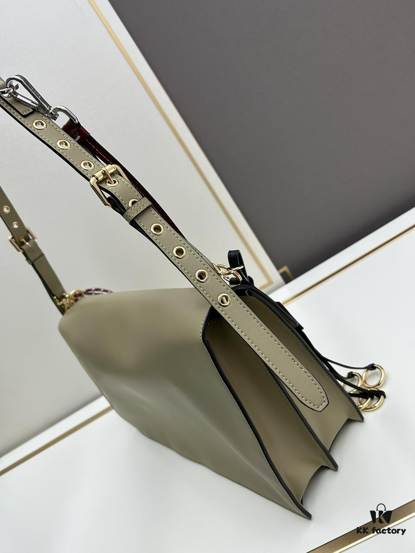 Large PRADA Counter Model with Gift Box, Celebrity Same Style 🎉 Genuine First-Layer Calfskin [Original Order Quality + Matching Counter Hardware], Soft and Comfortable Touch, Spacious Capacity