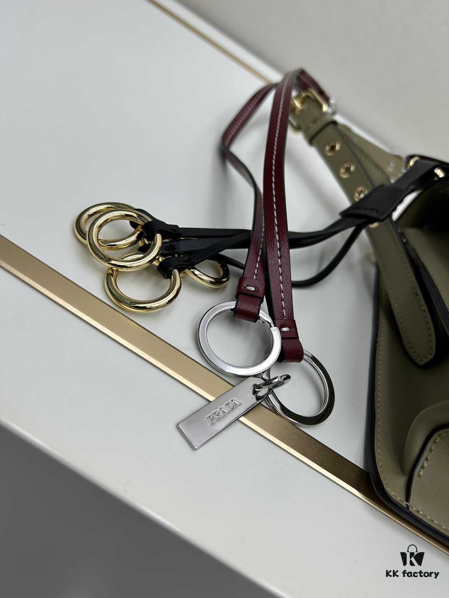 Large PRADA Counter Model with Gift Box, Celebrity Same Style 🎉 Genuine First-Layer Calfskin [Original Order Quality + Matching Counter Hardware], Soft and Comfortable Touch, Spacious Capacity