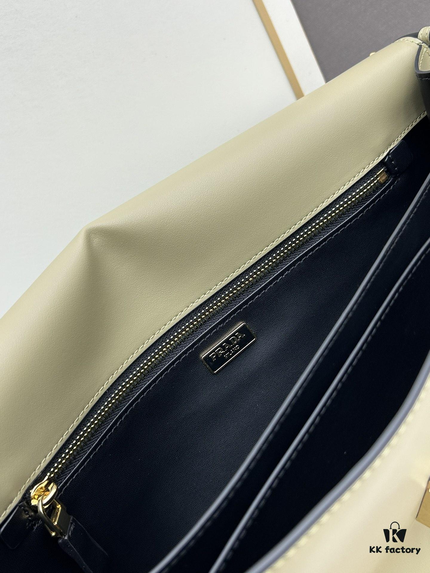 Large PRADA Counter Model with Gift Box, Celebrity Same Style 🎉 Genuine First-Layer Calfskin [Original Order Quality + Matching Counter Hardware], Soft and Comfortable Touch, Spacious Capacity