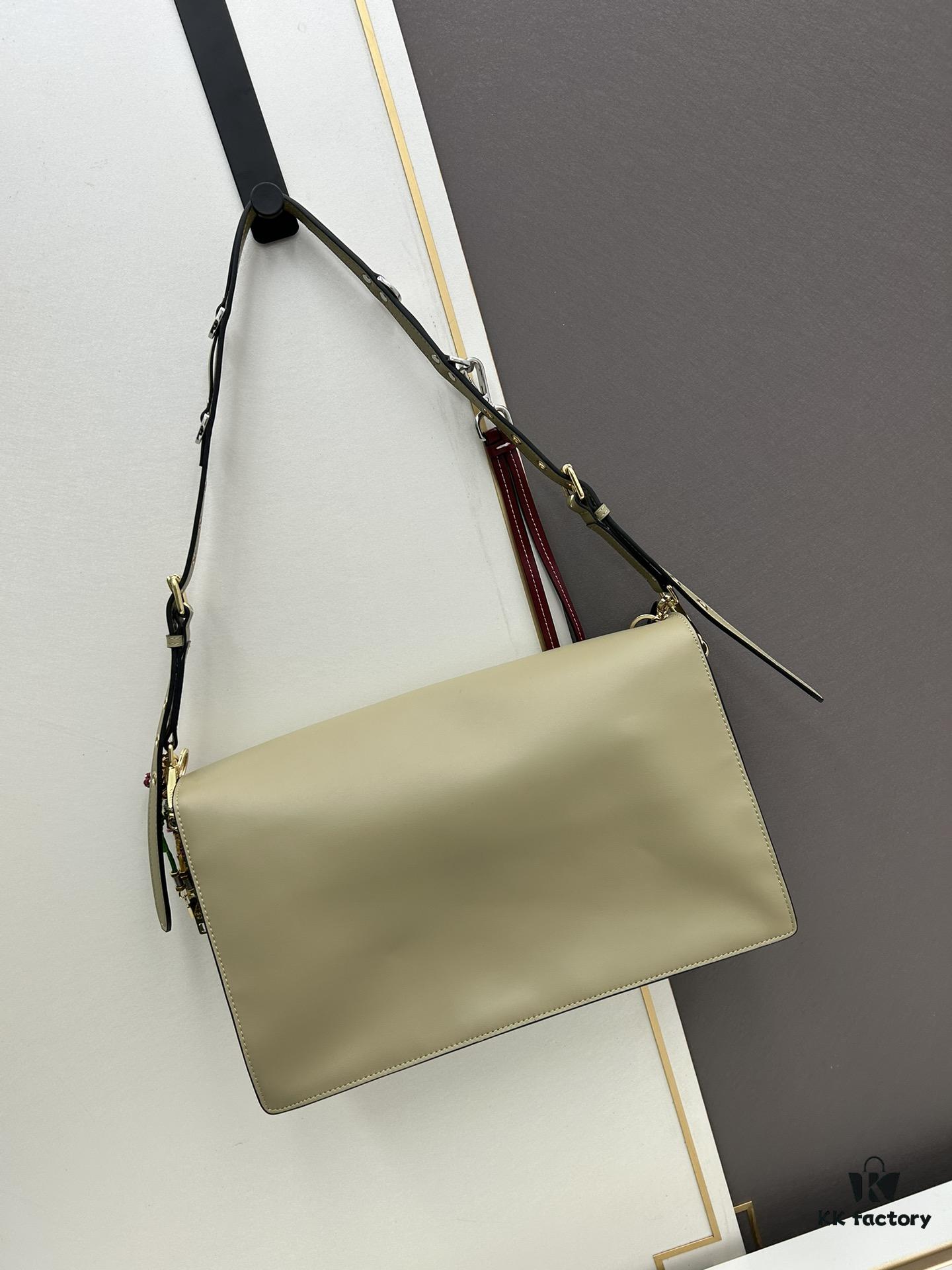 Large PRADA Counter Model with Gift Box, Celebrity Same Style 🎉 Genuine First-Layer Calfskin [Original Order Quality + Matching Counter Hardware], Soft and Comfortable Touch, Spacious Capacity