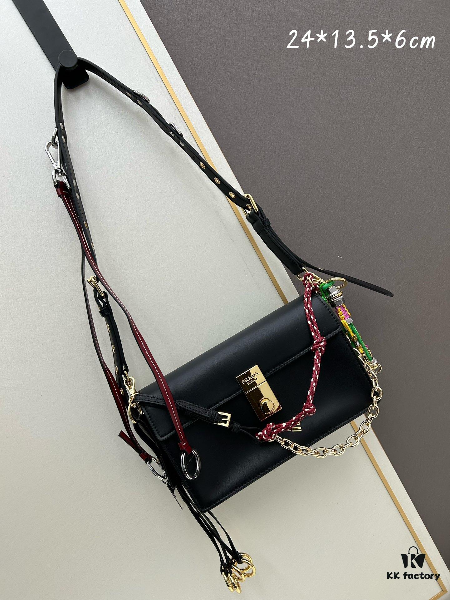 Small PRADA Counter with Gift Box, Celebrity Same Style 🎉 First Layer Cowhide [Original Quality + Matching Counter Hardware]