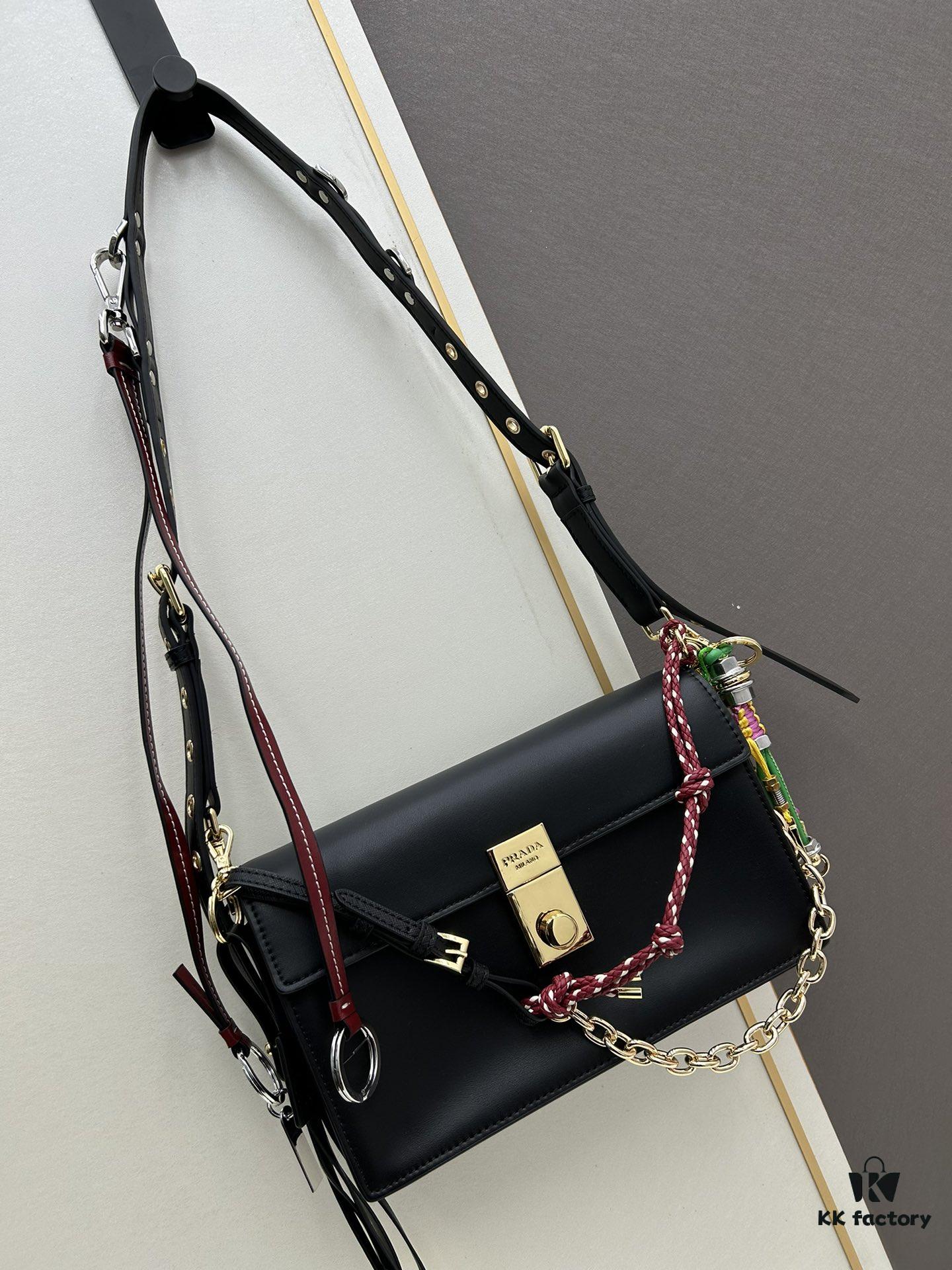 Small PRADA Counter with Gift Box, Celebrity Same Style 🎉 First Layer Cowhide [Original Quality + Matching Counter Hardware]