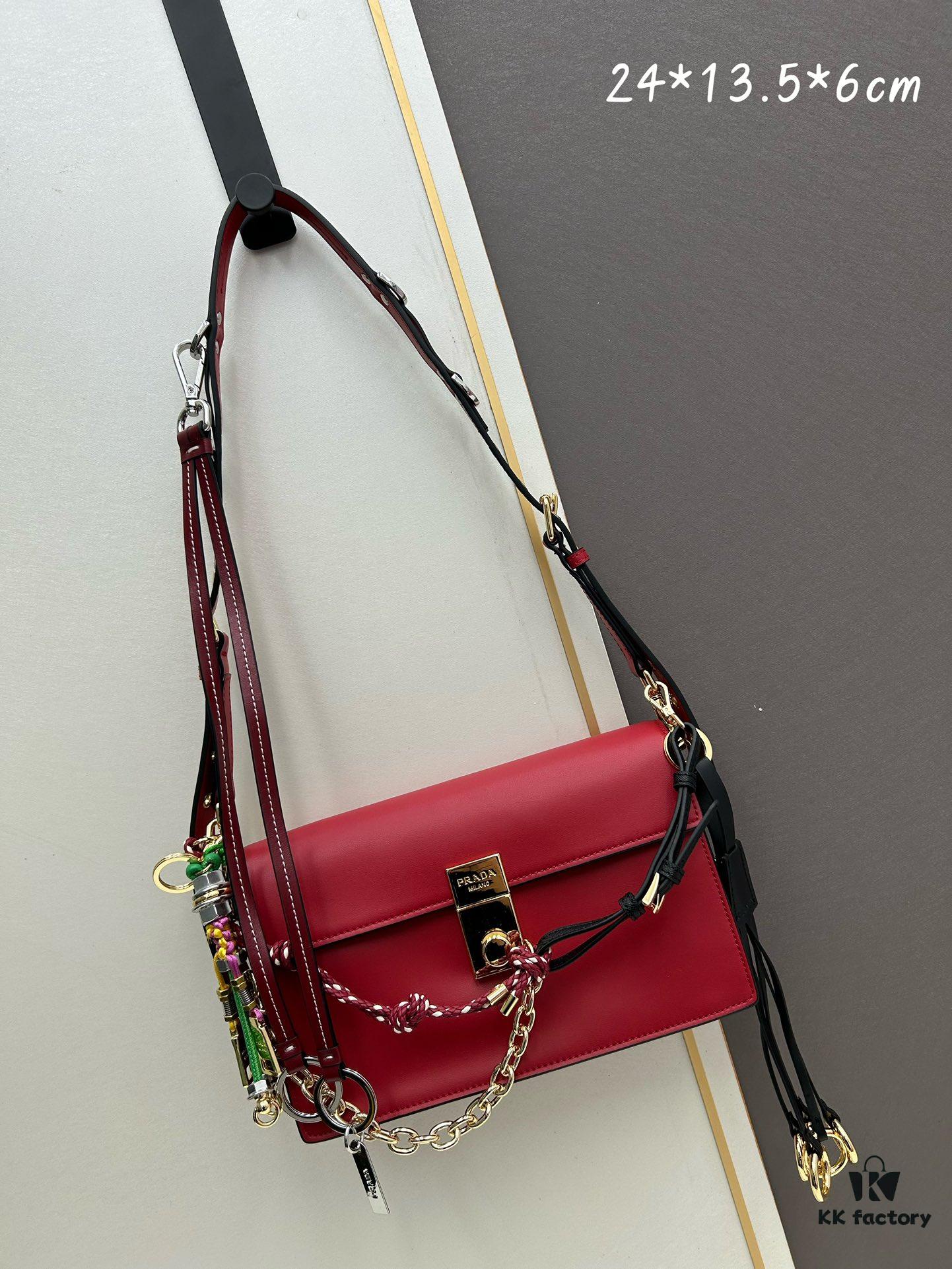 Small PRADA Counter with Gift Box, Celebrity Same Style 🎉 First Layer Cowhide [Original Quality + Matching Counter Hardware]
