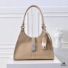 Early Spring Celebration 🎉 PRADA Counter New Arrival 🎉 (All-Leather Series) [Original Order Quality with Matched Hardware] Full-Grain Oil-Waxed Calfskin