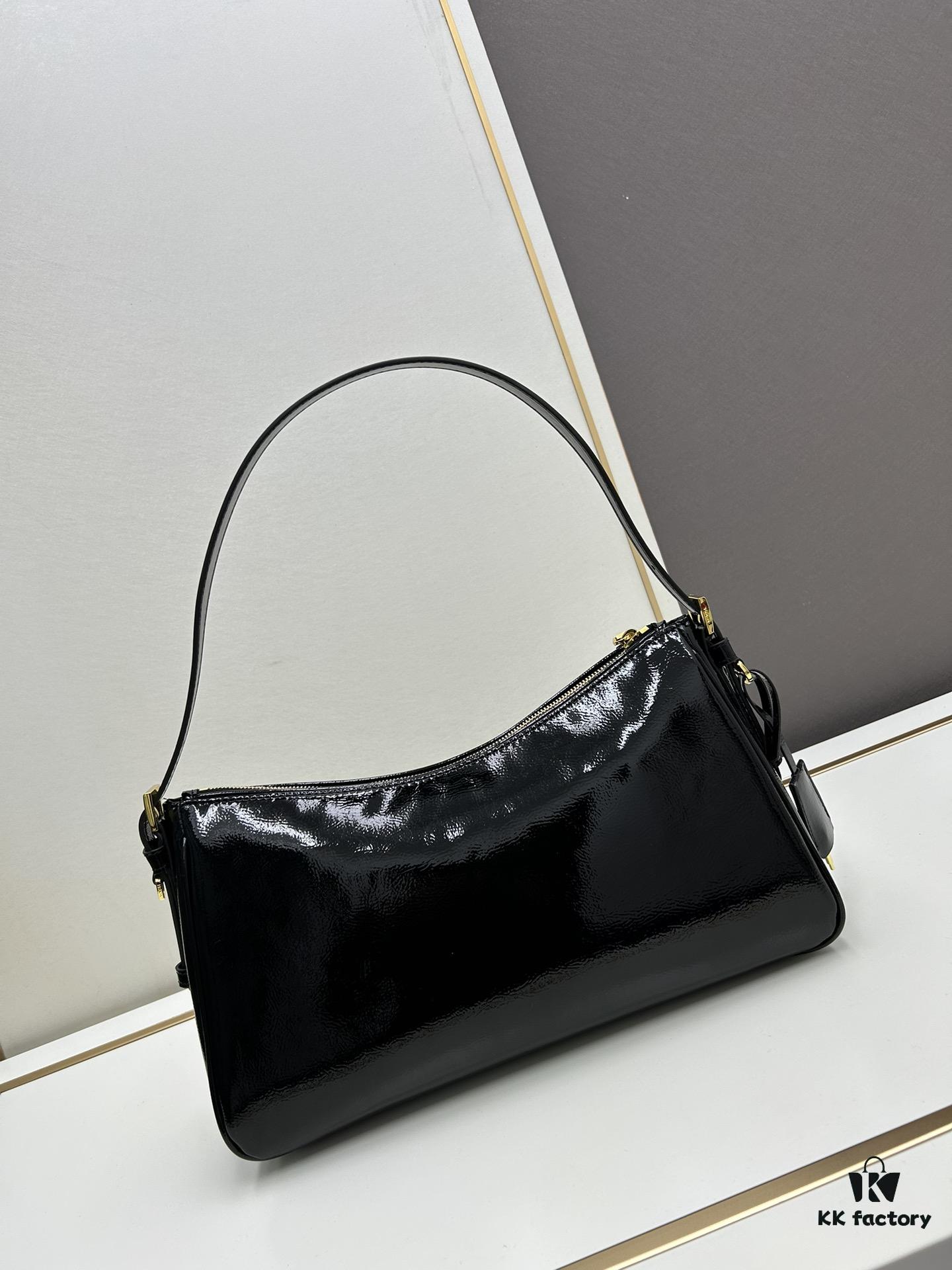 6930bac26e68136f4d9ae76c PRADA New Arrival Genuine Leather Shoulder Bag - Full Top-Grain Wrinkled Lacquer Calfskin & Suede Collection