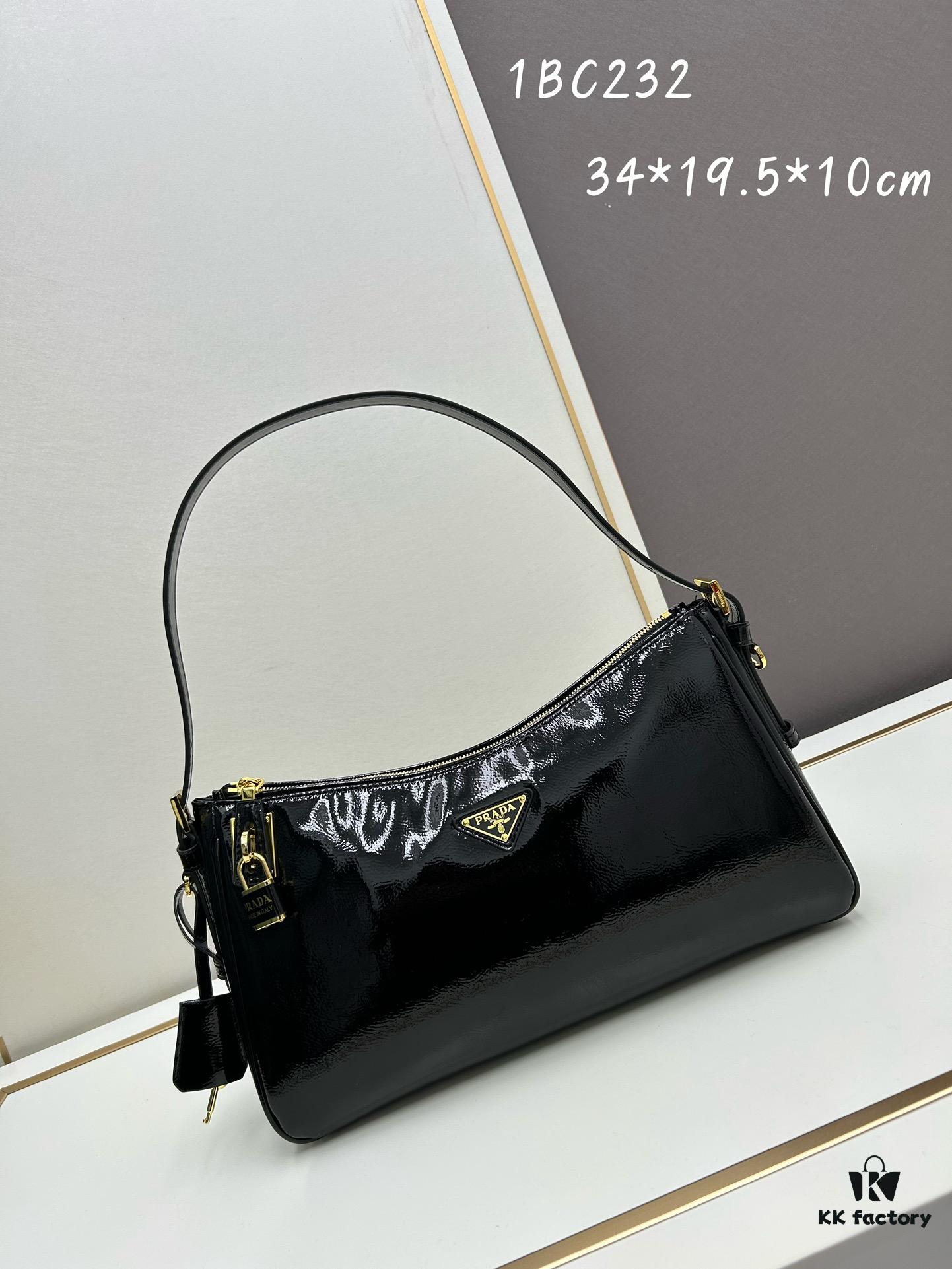 6930bac26e68136f4d9ae76d PRADA New Arrival Genuine Leather Shoulder Bag - Full Top-Grain Wrinkled Lacquer Calfskin & Suede Collection