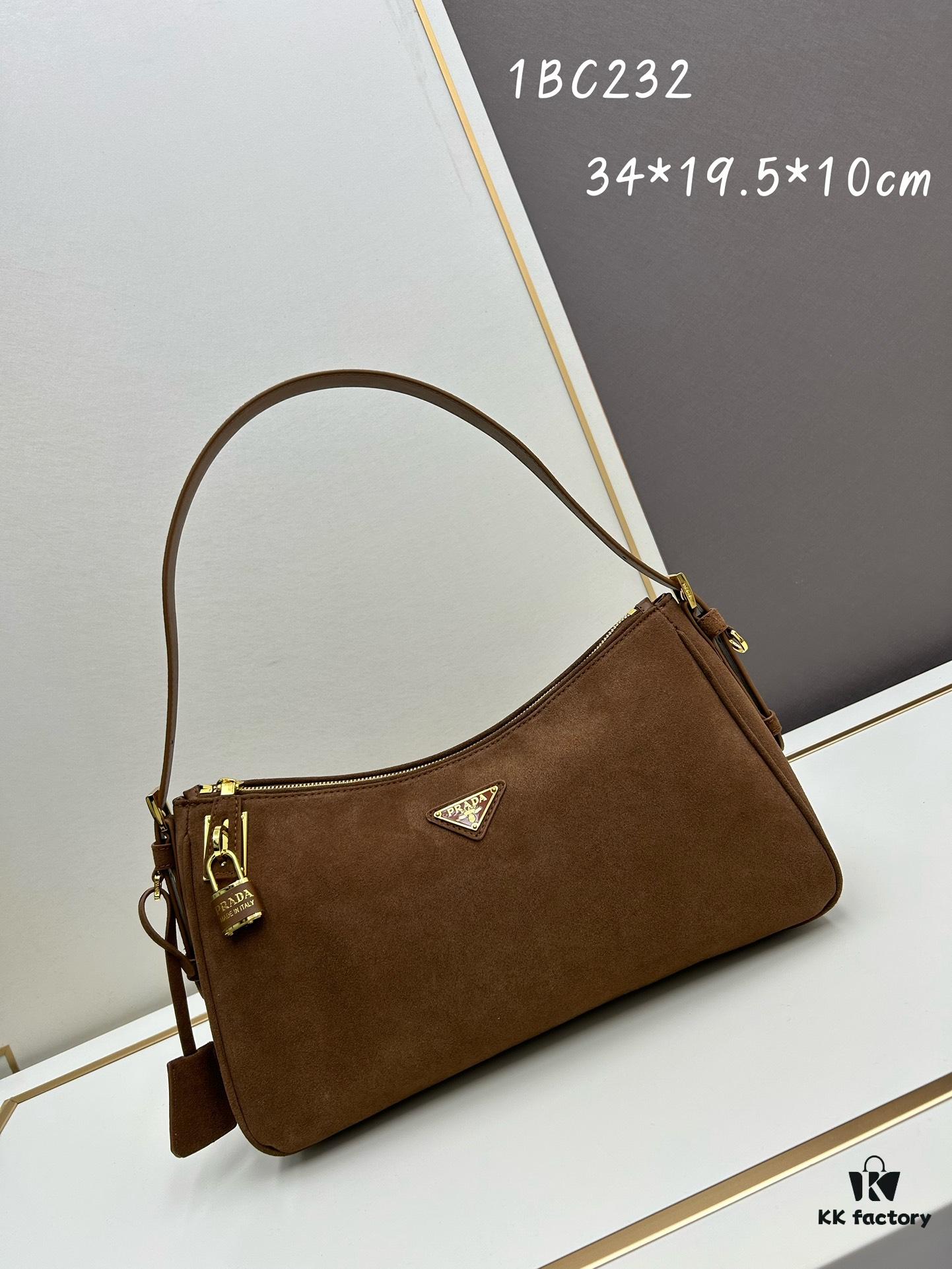 6930bacb6e68136f4d9ae77e PRADA New Arrival Genuine Leather Shoulder Bag - Full Top Grain Wrinkled Lacquer Cowhide & Suede Closure Bag