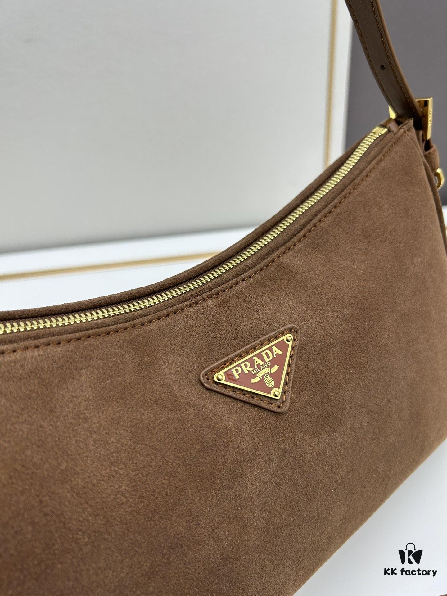 6930bace6e68136f4d9ae781 PRADA New Arrival Genuine Leather Shoulder Bag - Full Top Grain Wrinkled Lacquer Cowhide & Suede Closure Bag