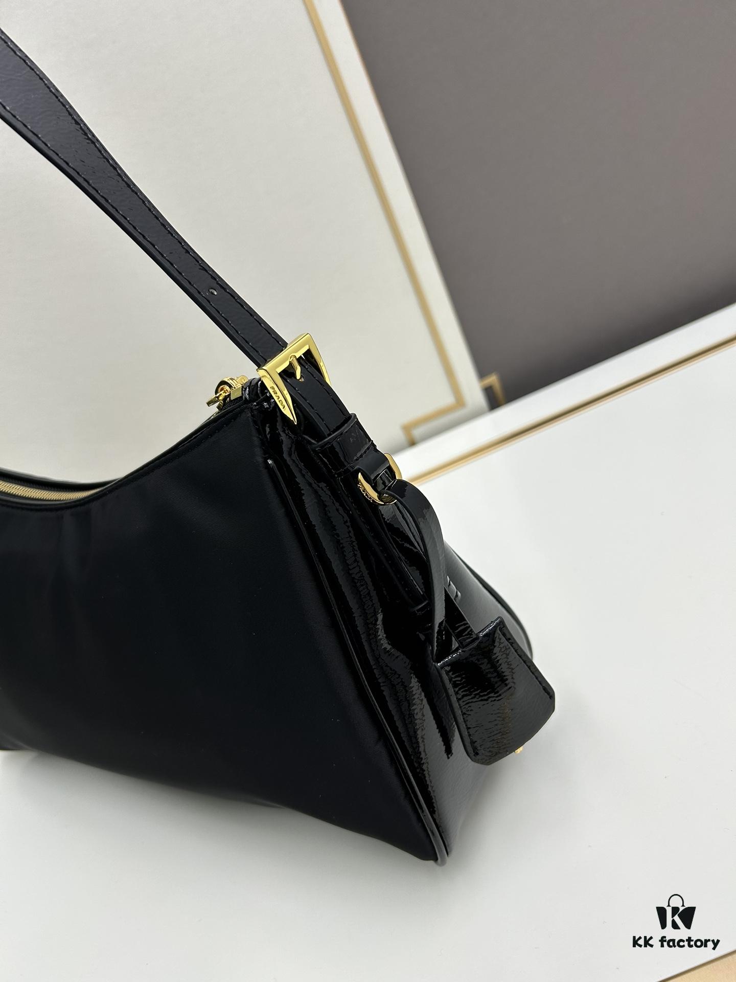 6930bad06e68136f4d9ae787 PRADA New Arrival Genuine Leather Crossbody Bag - Full Top-Grain Wrinkled Lacquer Cowhide & Suede, Enamel Triangle Logo, Adjustable Handle, Detachable Keychain