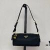 6930bad36e68136f4d9ae78c PRADA New Arrival Original Quality Full-Grain Crinkled Calfskin & Suede Lock Bag with Gold-Tone Hardware