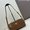 6930bad96e68136f4d9ae796 PRADA New Arrival Genuine Full-Grain Wrinkled Lacquer Calfskin & Suede Shoulder Bag - Original Quality, Matching Store Hardware