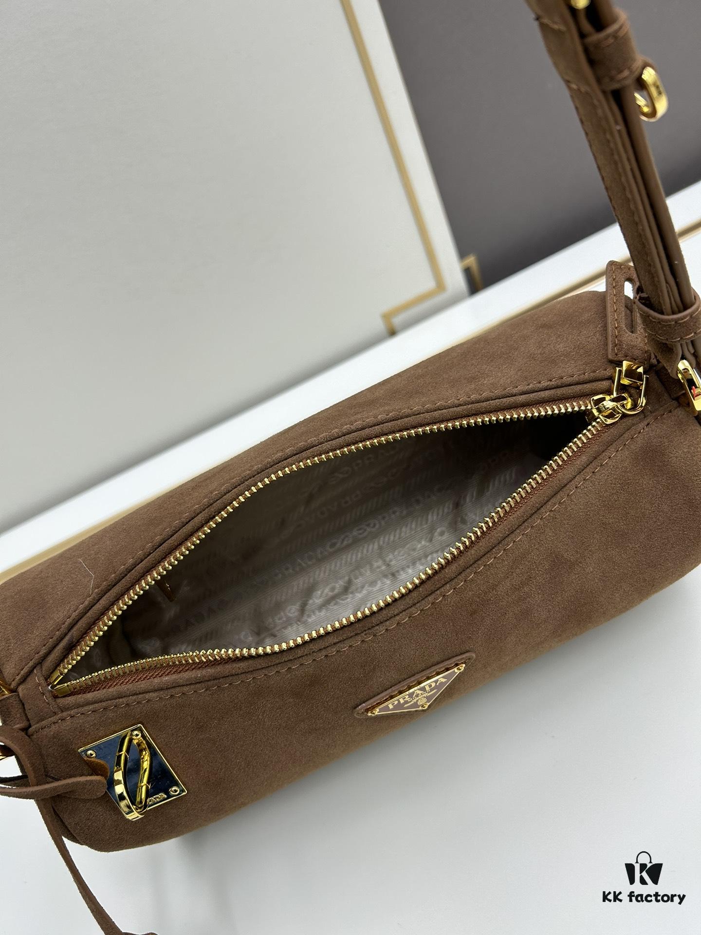 6930badf6e68136f4d9ae7a0 PRADA New Arrival Original Quality Full-Grain Wrinkled Lacquer Calfskin and Suede Lock Bag with Gold-Tone Hardware
