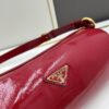 6930bae16e68136f4d9ae7a6 PRADA Genuine Full-Grain Wrinkled Lacquer Calfskin & Suede Shoulder Bag - Original Order Quality with Matching Store Hardware