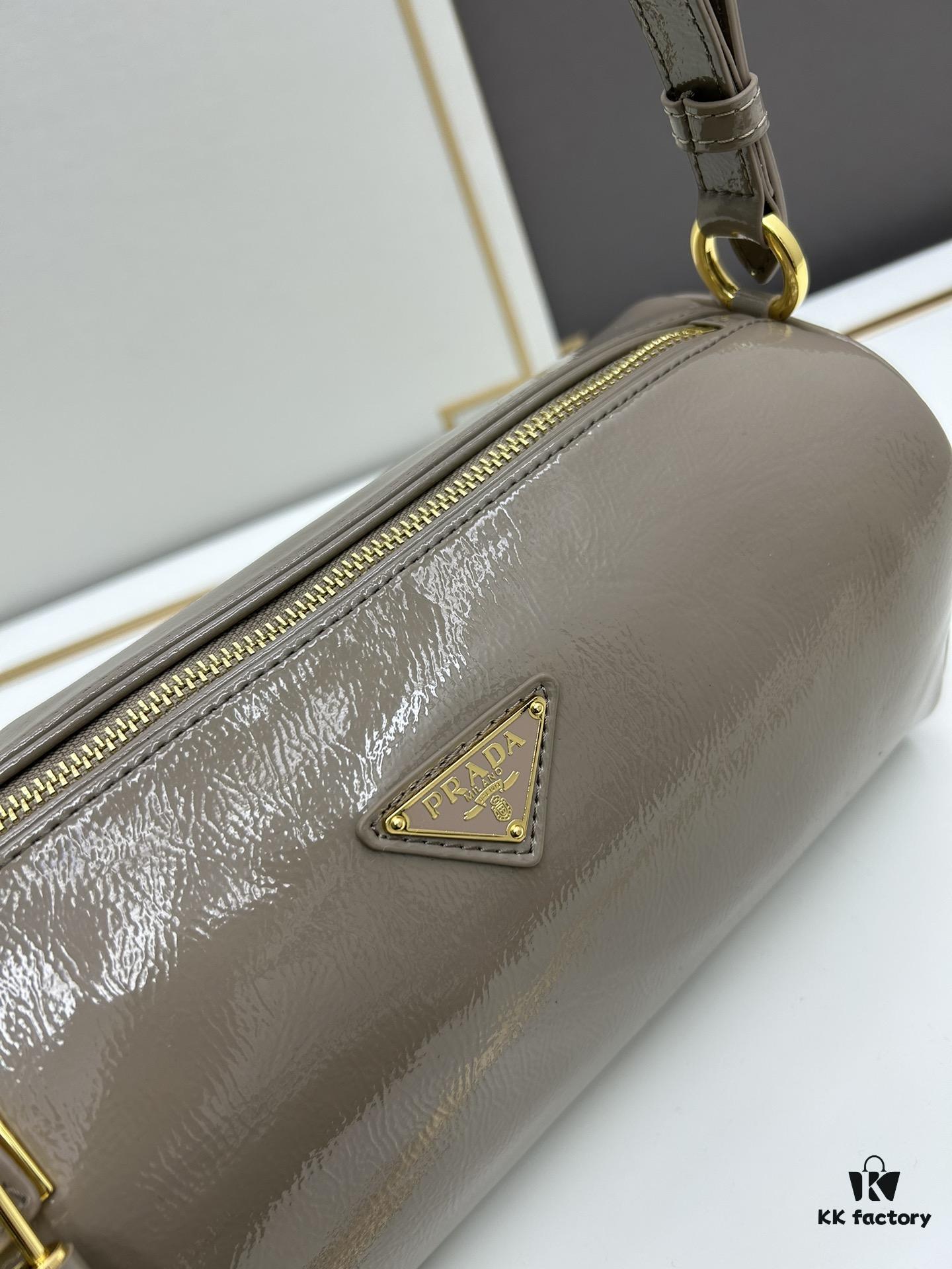 6930bae76e68136f4d9ae7ac PRADA New Arrival Original Quality Full-Grain Wrinkled Painted Calfskin - Suede Lock Bag