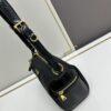 PRADA New Arrival Genuine Top-Grade Full Grain Wrinkled Lacquer Cowhide & Suede Shoulder Bag