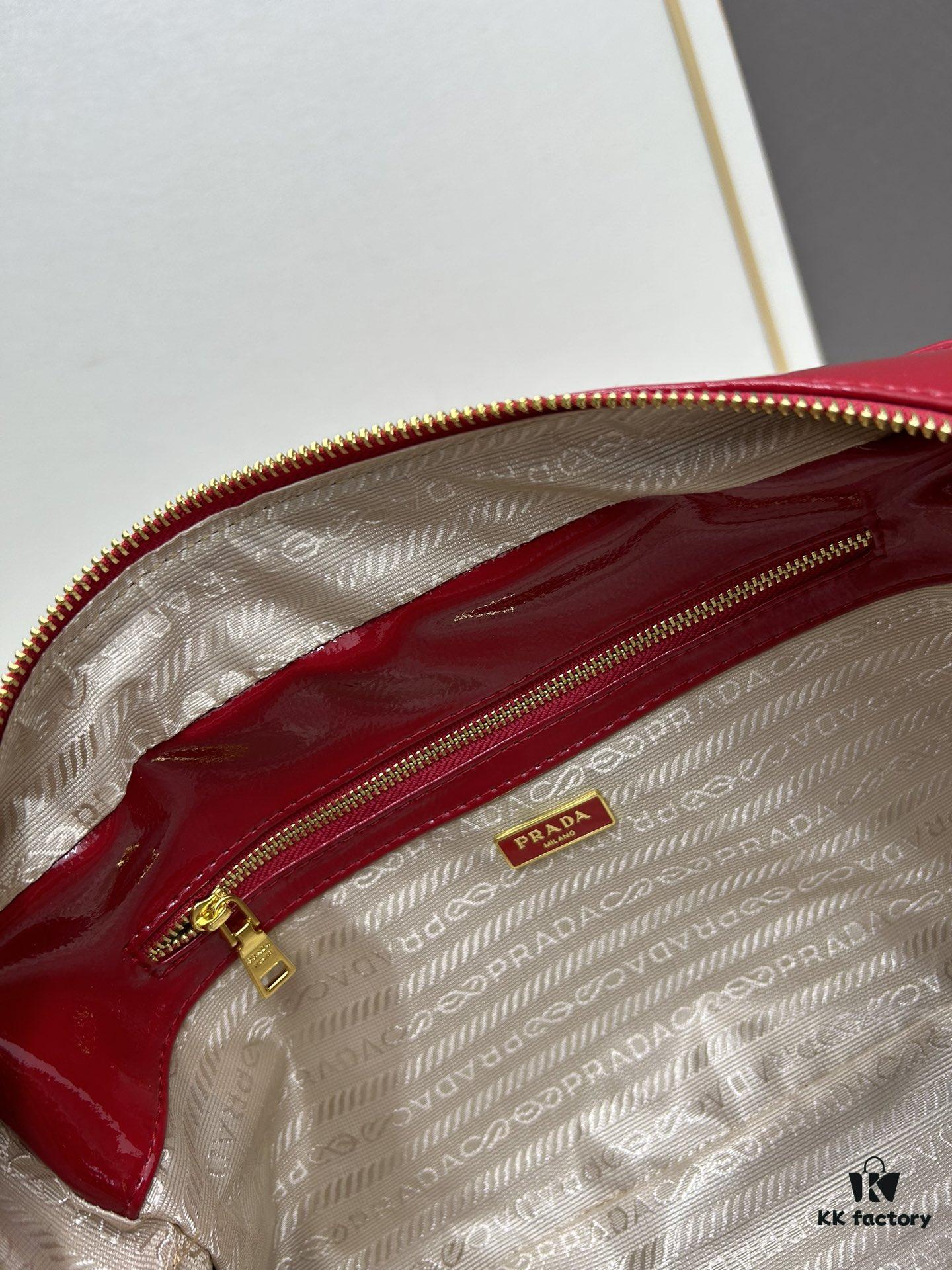 Nylon with Leather Trim, Full Leather 🎉PRADA Counter New Arrival🎉 [Original Order Quality + Matching Cabinet Hardware] Nylon and Top-Grain Calfskin Lock Bag