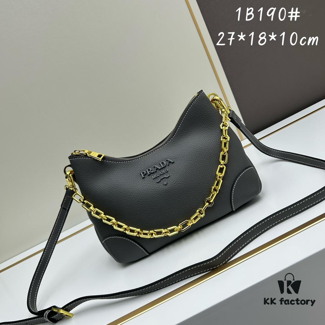 6930bb156e68136f4d9ae7f7 PRADA's Hottest New Launch (Leather Shoulder Strap + Chain Crossbody) – Stylish Horn Bag Combining Retro Charm and Modern Fashion