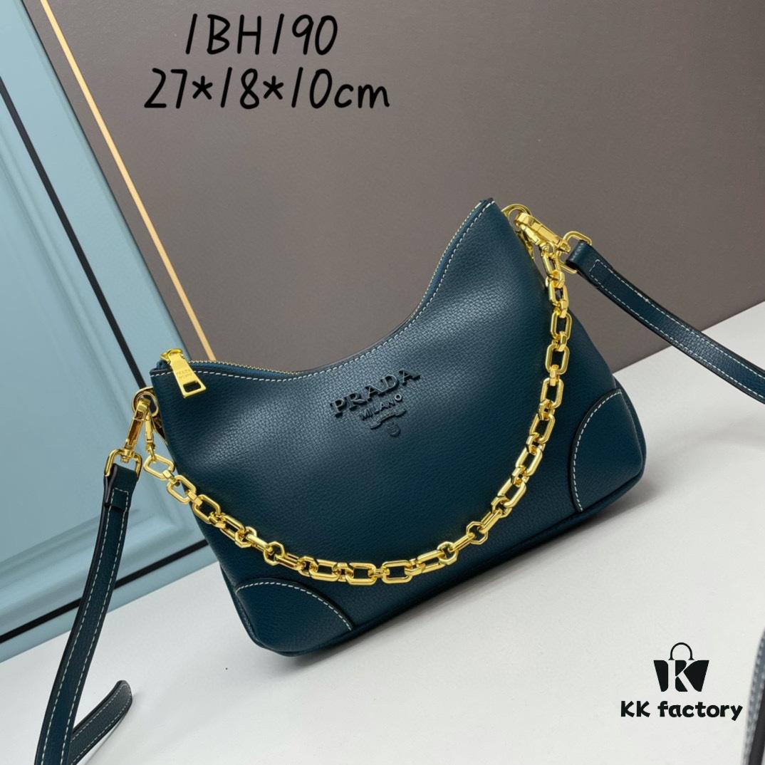 6930bb186e68136f4d9ae7fc PRADA's Hottest New Launch (Leather Shoulder Strap + Chain Crossbody) – Stylish Horn Bag Combining Retro Charm and Modern Fashion
