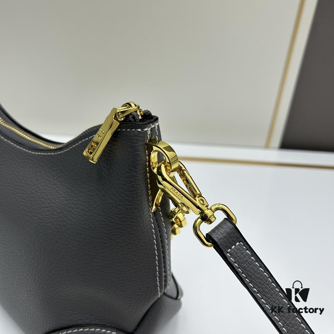 6930bb1c6e68136f4d9ae804 PRADA New Launch Hit (Leather Shoulder Strap + Chain Crossbody) Fashionable Horn Bag with Retro-Modern Fusion