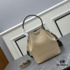 Prada New Arrival, Calfskin Leather with Pebbled Texture, Comes with Two Straps – One Leather Strap and One Colorful Woven Strap, Stylish and Versatile for Any Look