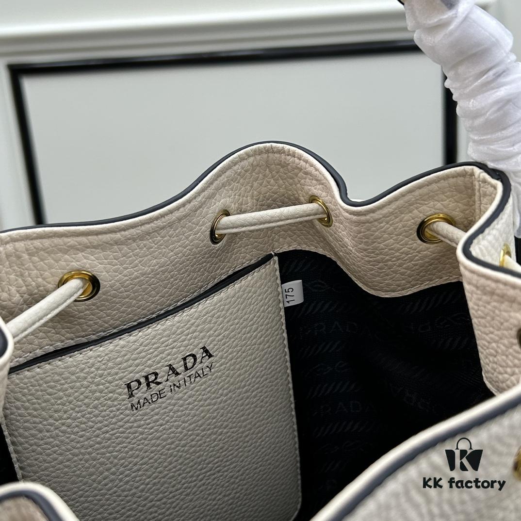 6930bba26e68136f4d9ae8df Prada New Arrival, Calfskin with Pebbled Texture, Dual Strap Design with Leather and Colorful Woven Strap, Stylish and Versatile Top Handle or Crossbody Bag