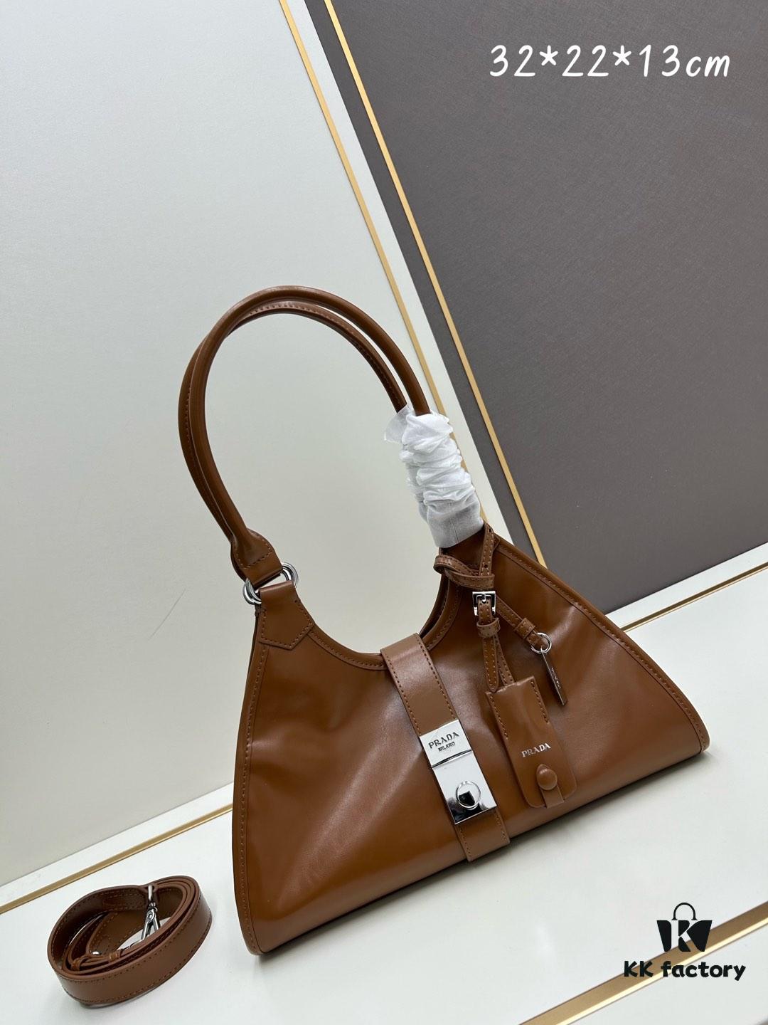 6930bbd36e68136f4d9ae933 PRADA New Arrival Shoulder Bag (Full Leather Series) - Original Quality with Authentic Hardware, Full-Grain Wax Oil Cowhide