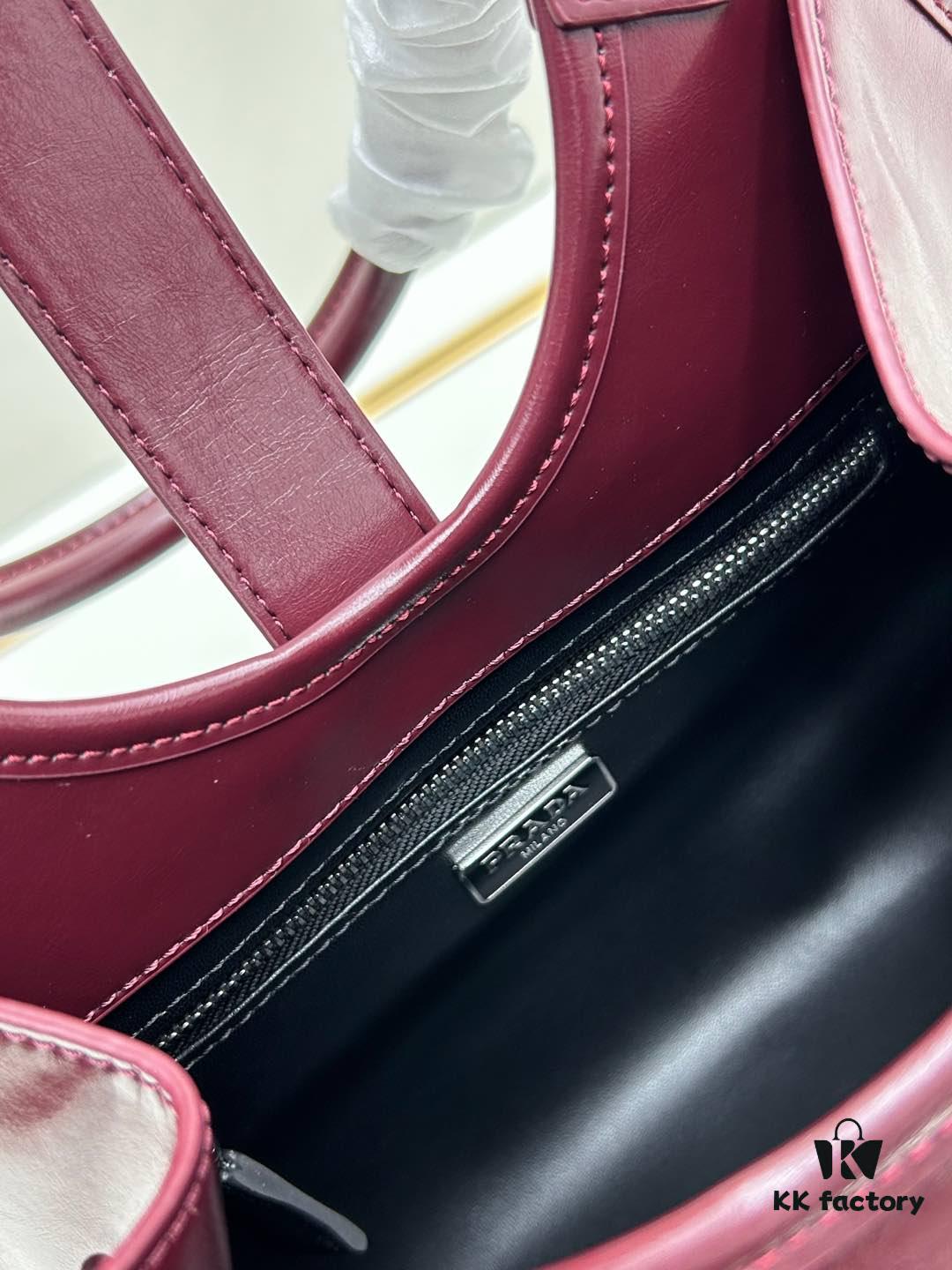 6930bbdb6e68136f4d9ae941 PRADA New Arrival Genuine Full-Grain Oil-Waxed Calfskin Shoulder Bag