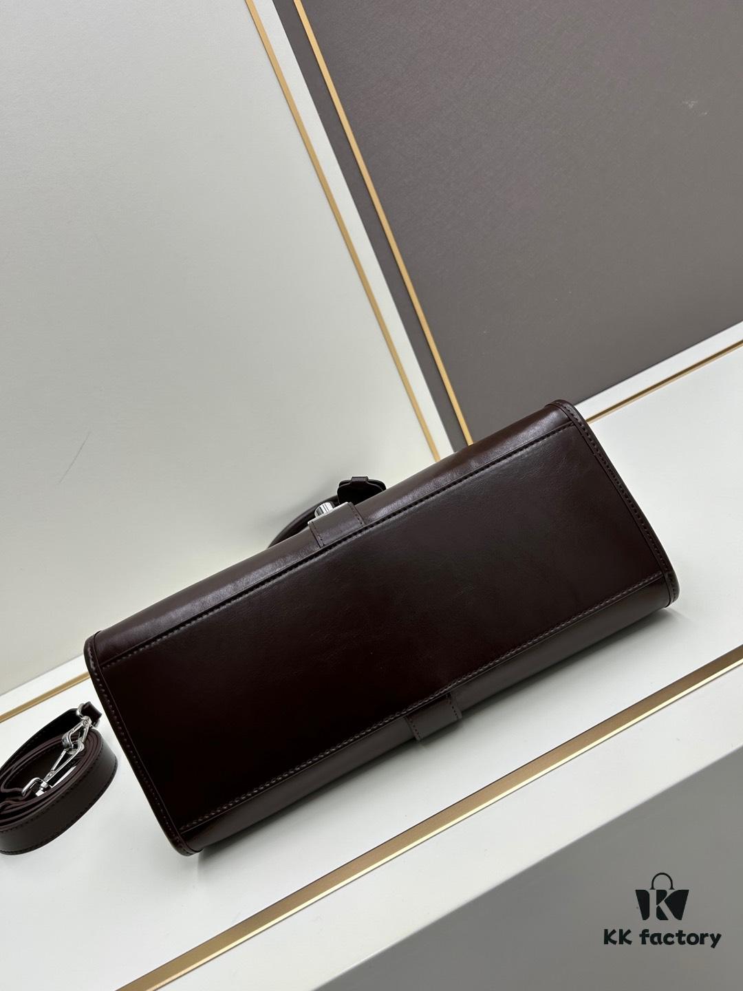 6930bbe16e68136f4d9ae94e PRADA Counter New Arrival (All-Leather Series) Original Order Quality with Matching Hardware Full-Grain Oil-Waxed Cowhide Shoulder Bag