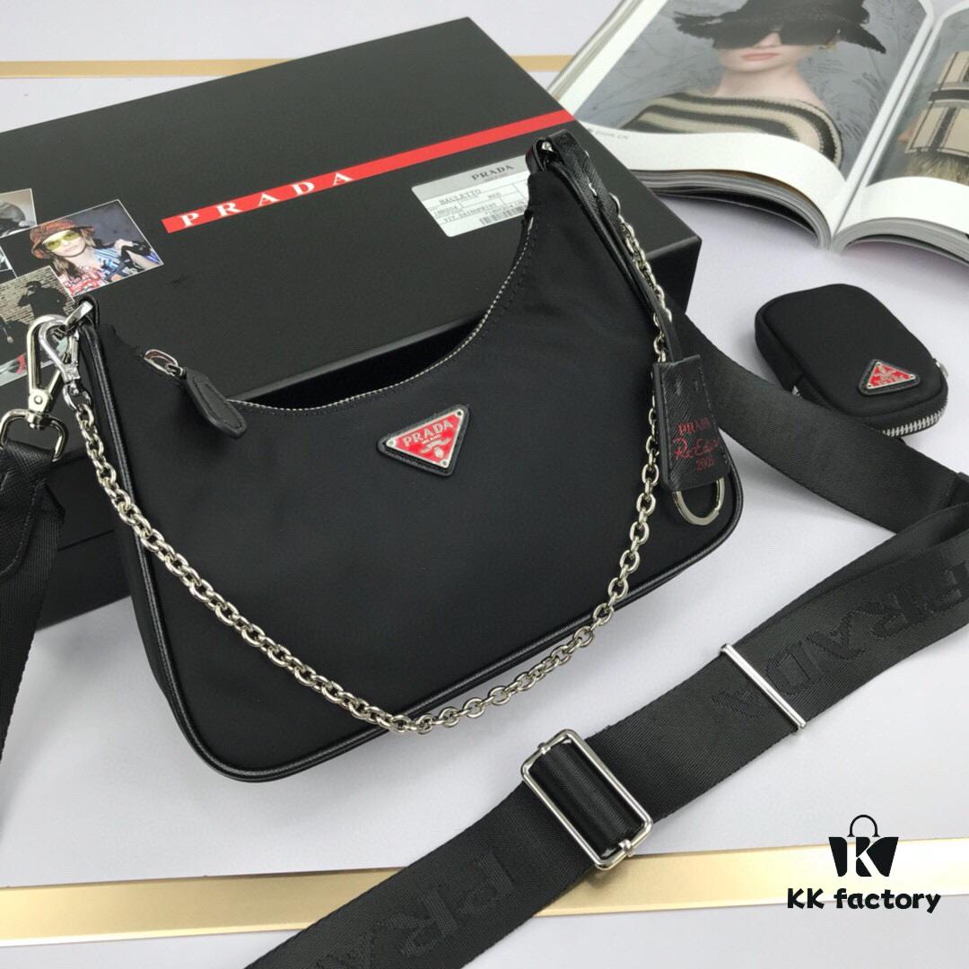 6930bbee6e68136f4d9ae96a Top Quality Original Order Prada New Nylon Hobo Bag with Box - 1BH204