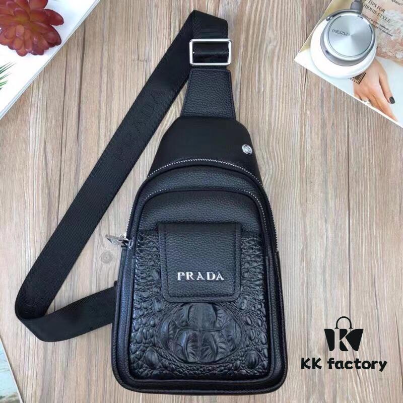 6930bc2b6e68136f4d9ae9e0 PRADA Latest Men's Chest Bag - Counter Quality, Powerful Style, a Must-Have for the Modern Man