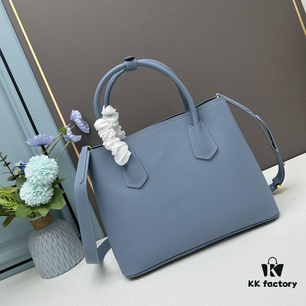 6930bc336e68136f4d9ae9ee PRADA 2756# Original Full-Grain Crosshatch Calfskin - Classic Shopping Tote Bag 34*26*16cm