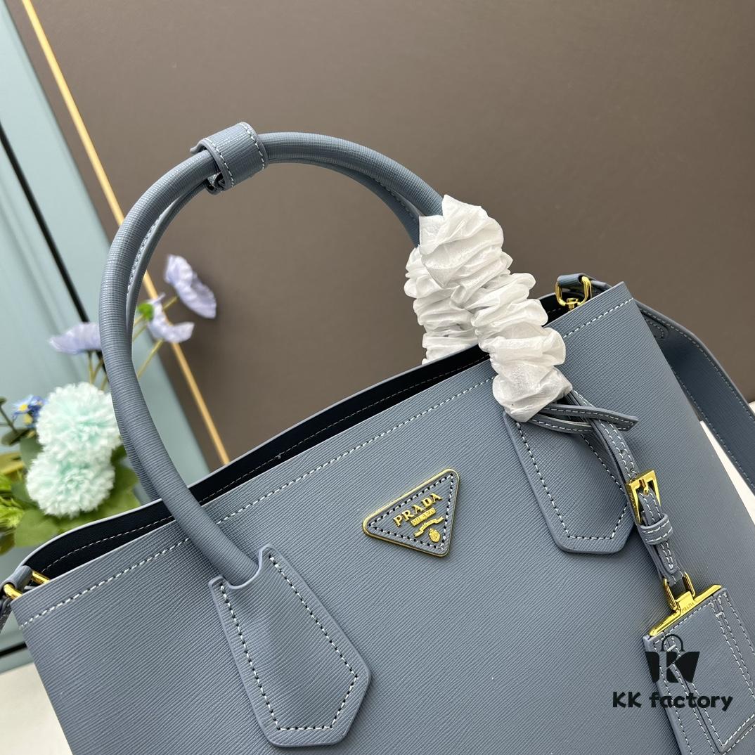 6930bc356e68136f4d9ae9f1 PRADA 2756# Original Full-Grain Crosshatch Calfskin - Classic Shopping Tote Bag 34*26*16cm
