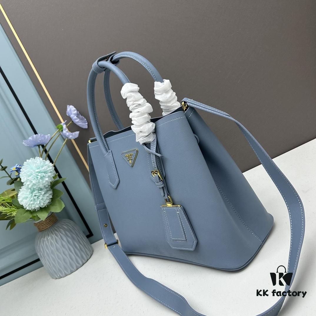 6930bc386e68136f4d9ae9f3 PRADA 2756# Original Full-Grain Crosshatch Calfskin - Classic Shopping Tote Bag 34*26*16cm