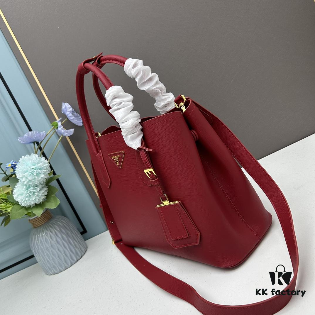 6930bc3f6e68136f4d9ae9fc PRADA 2756# Original Full-Grain Crosshatch Calfskin - Classic Shopping Tote 34*26*16cm