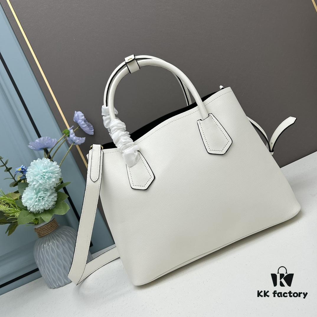 6930bc4a6e68136f4d9aea10 PRADA 2756# Original Top Layer Cross-Grain Calfskin, Exquisite Craftsmanship, Smooth Edging, Soft and High-Quality, Classic Shopping Tote with Long Shoulder Strap 34*26*16cm