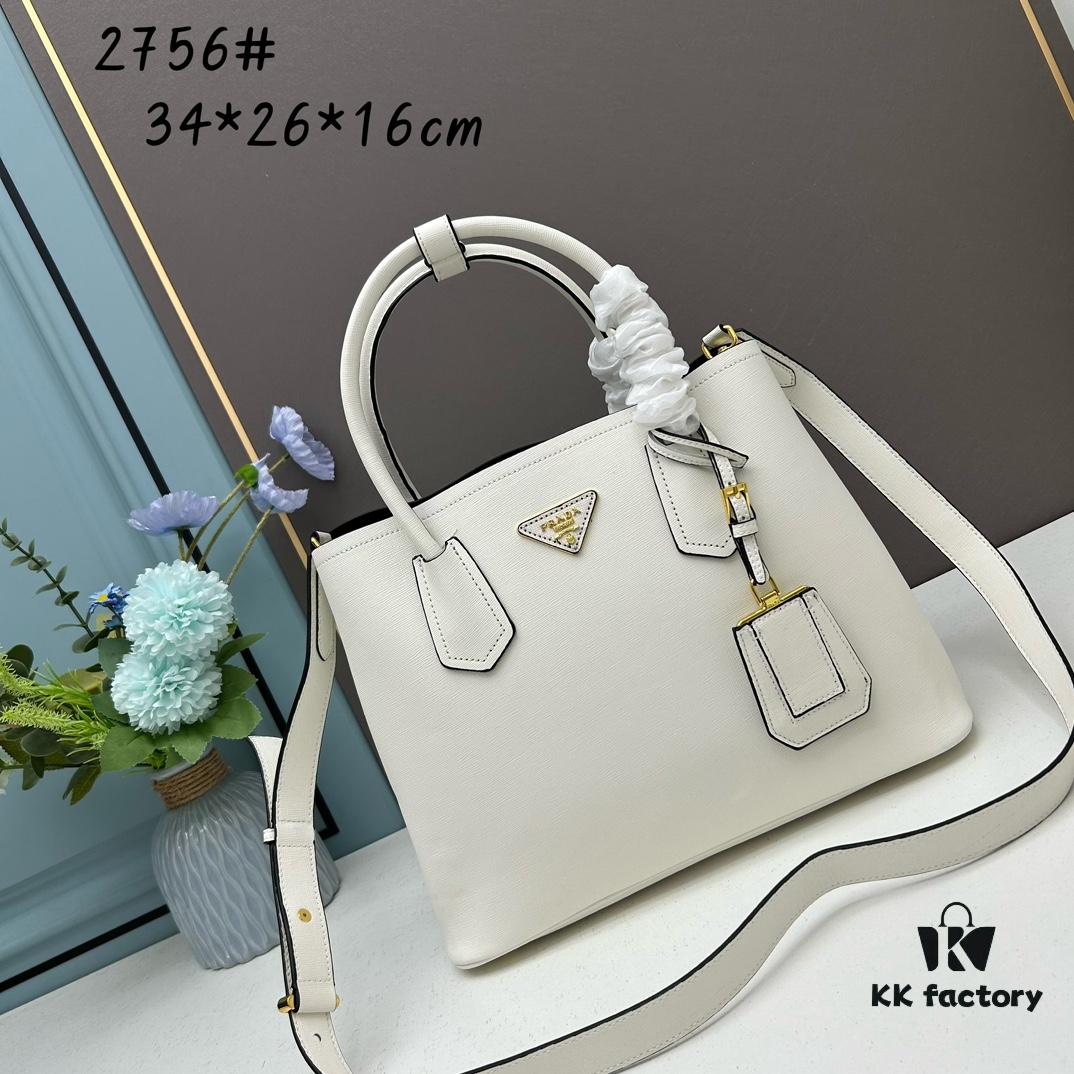 6930bc4a6e68136f4d9aea11 PRADA 2756# Original Top Layer Cross-Grain Calfskin, Exquisite Craftsmanship, Smooth Edging, Soft and High-Quality, Classic Shopping Tote with Long Shoulder Strap 34*26*16cm