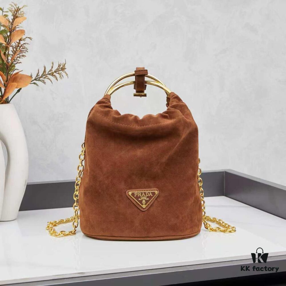 6930bc4d6e68136f4d9aea16 P Brand New Suede Bucket Bag with Box Packaging