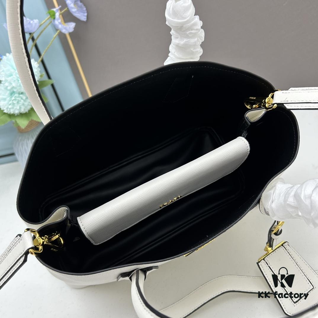 6930bc4d6e68136f4d9aea17 PRADA 2756# Original Top Layer Cross-Grain Calfskin, Exquisite Craftsmanship, Smooth Edging, Soft and High-Quality, Classic Shopping Tote with Long Shoulder Strap 34*26*16cm