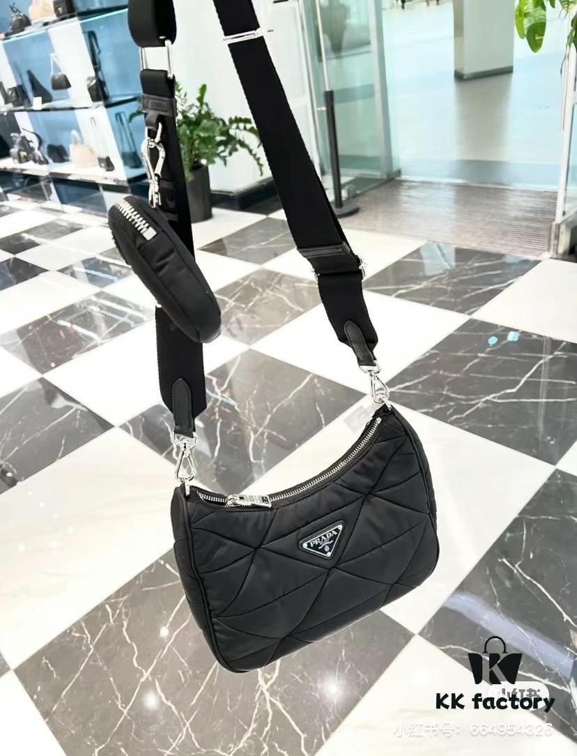 PRADA Imported Parachute Fabric with Leather Trim