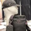 PRADA Imported Parachute Fabric with Leather Trim
