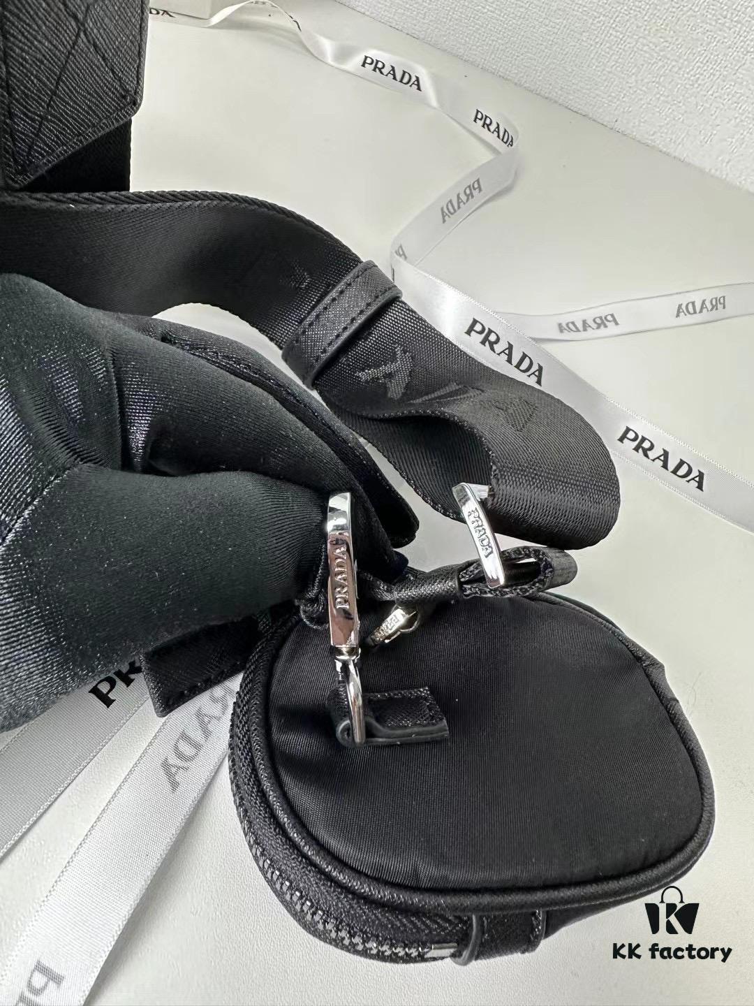 PRADA Imported Parachute Fabric with Leather Trim