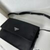 PRADA Large Size Leather-Trimmed Imported Parachute Fabric Bag
