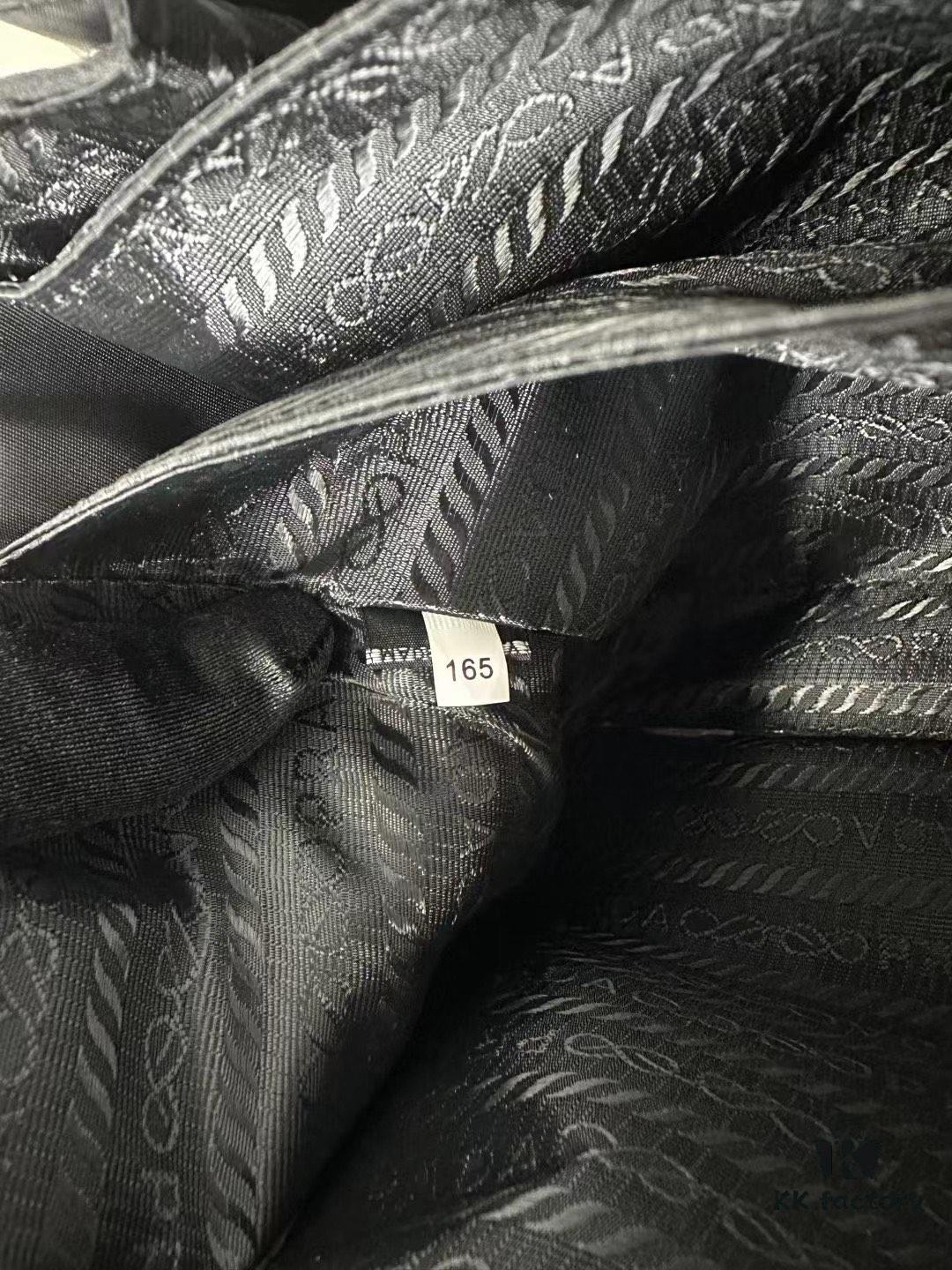 PRADA Small Size Genuine Leather Trim Imported Parachute Fabric Bag