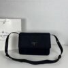PRADA Small Size Genuine Leather Trim Imported Parachute Fabric Bag