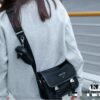 PRADA Genuine Leather Trimmed Imported Parachute Fabric Bag