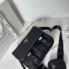 PRADA Genuine Leather Trimmed Imported Parachute Fabric Bag