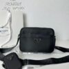 PRADA Imported Parachute Fabric with Leather Trimming