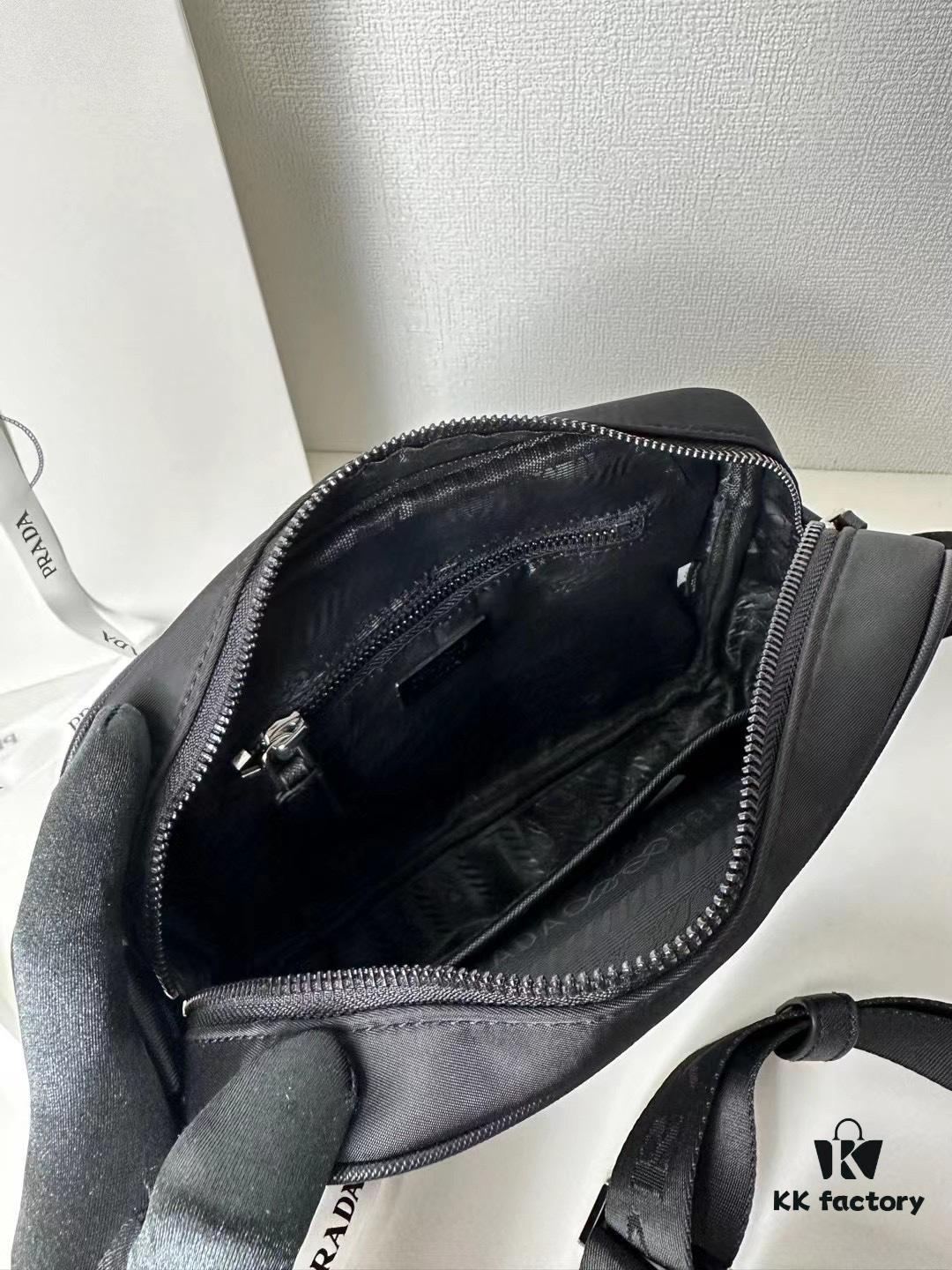 PRADA Imported Parachute Fabric with Leather Trimming