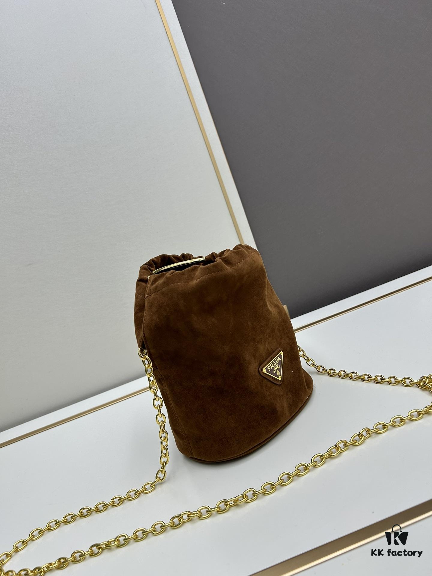 6930bca26e68136f4d9aeab0 P Brand New Suede Bucket Bag
